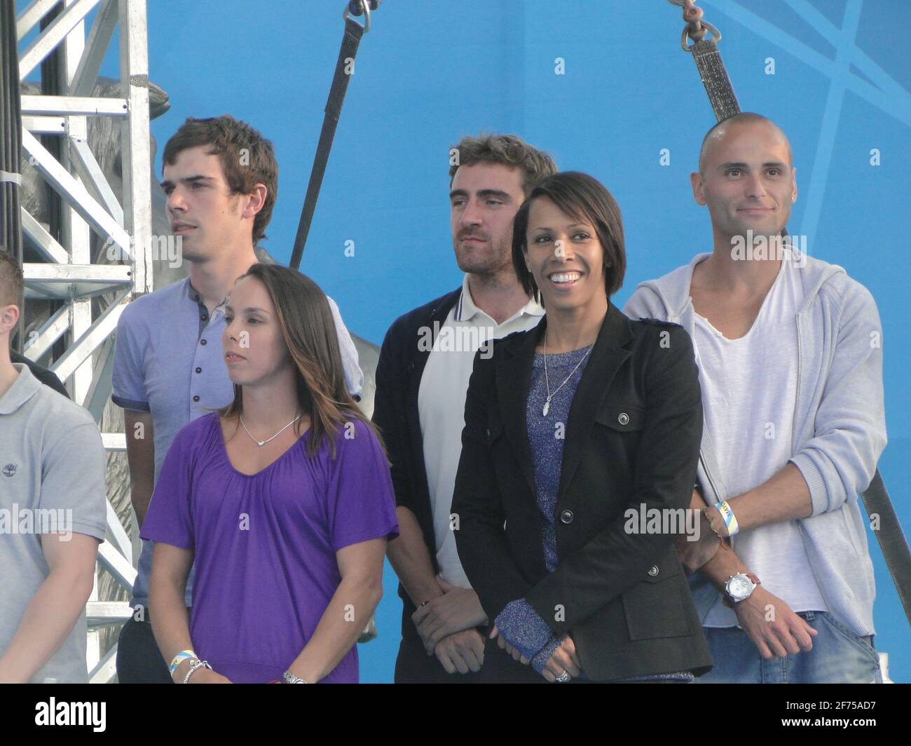 ¡una lágrima para ir! - Concierto en Trafalgar Square 1 año antes de los Juegos Olímpicos 2012, Londres, Reino Unido Foto de stock