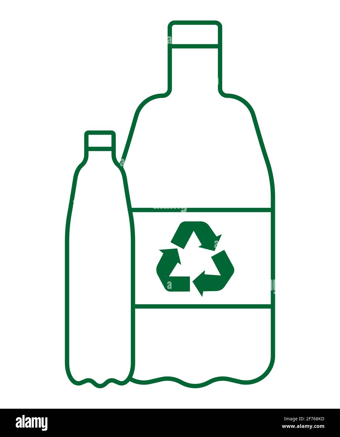 Signo de botella de plástico con signo de reciclaje aislado sobre fondo  blanco. Concepto de salvar la tierra o detener el calentamiento global.  Proteger la naturaleza, salvar el ingenio Imagen Vector de