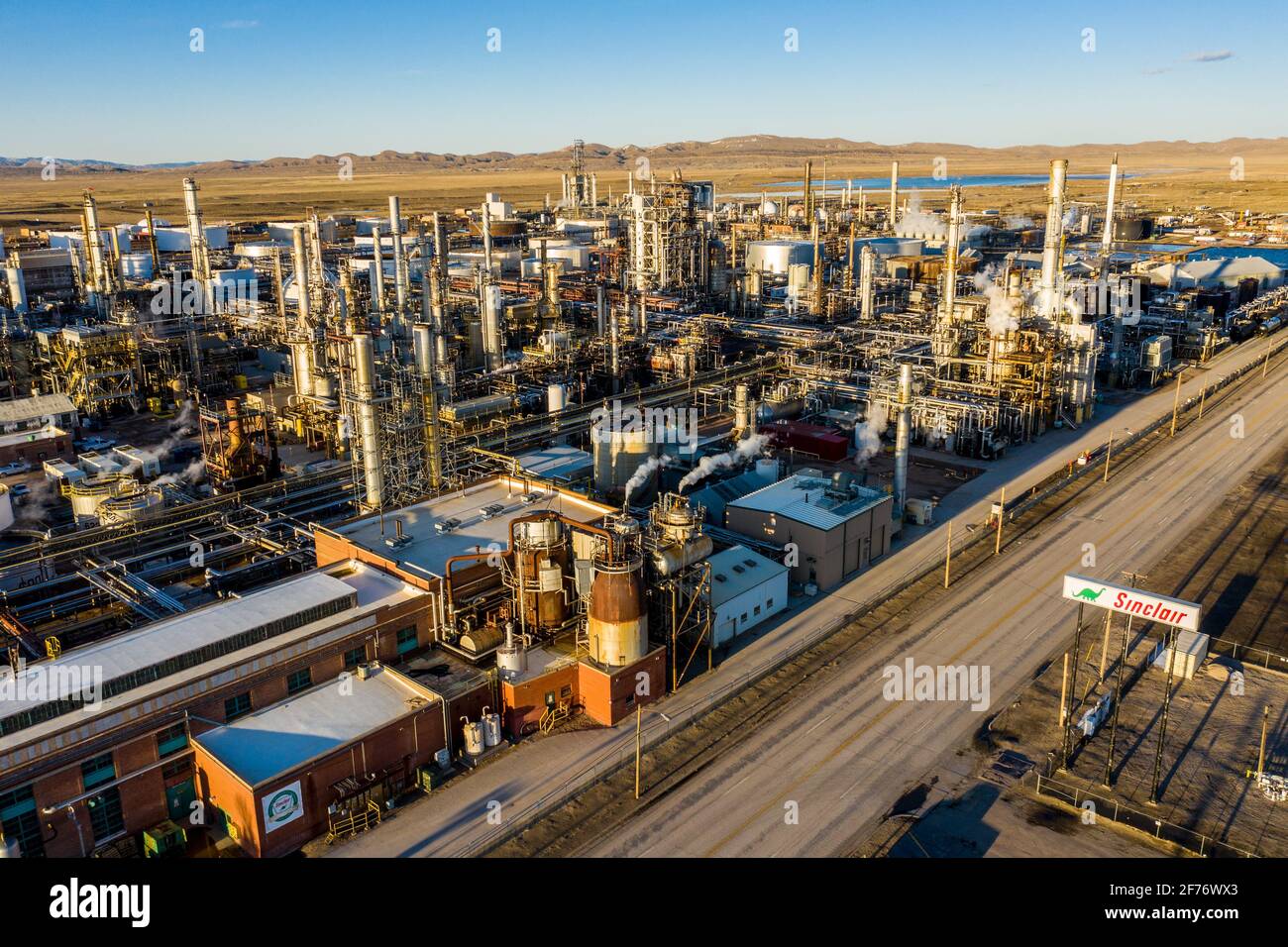 Refinería de aceite Sinclair, Sinclair, Wyoming, EE.UU Foto de stock