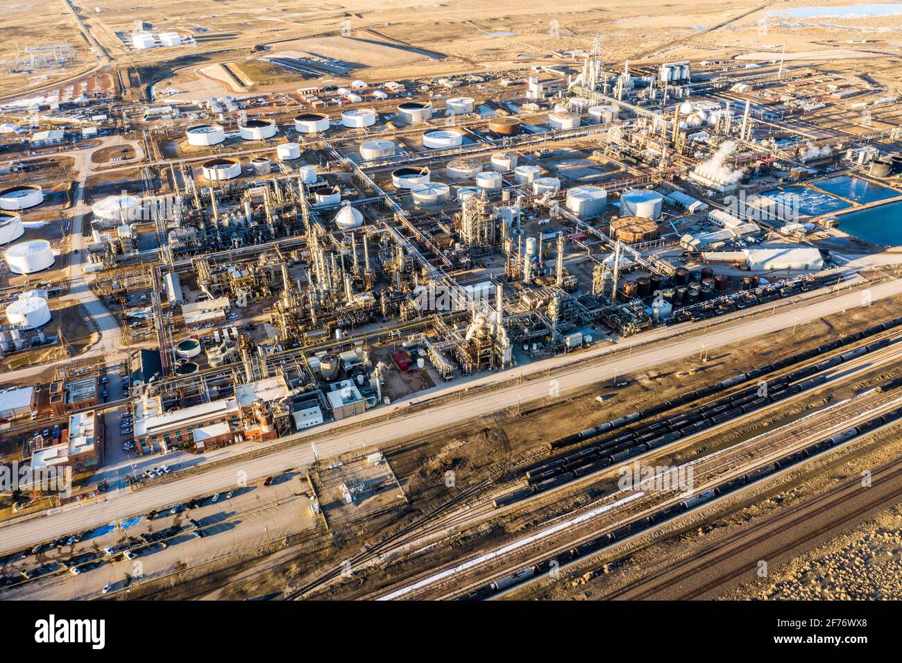 Refinería de aceite Sinclair, Sinclair, Wyoming, EE.UU Foto de stock
