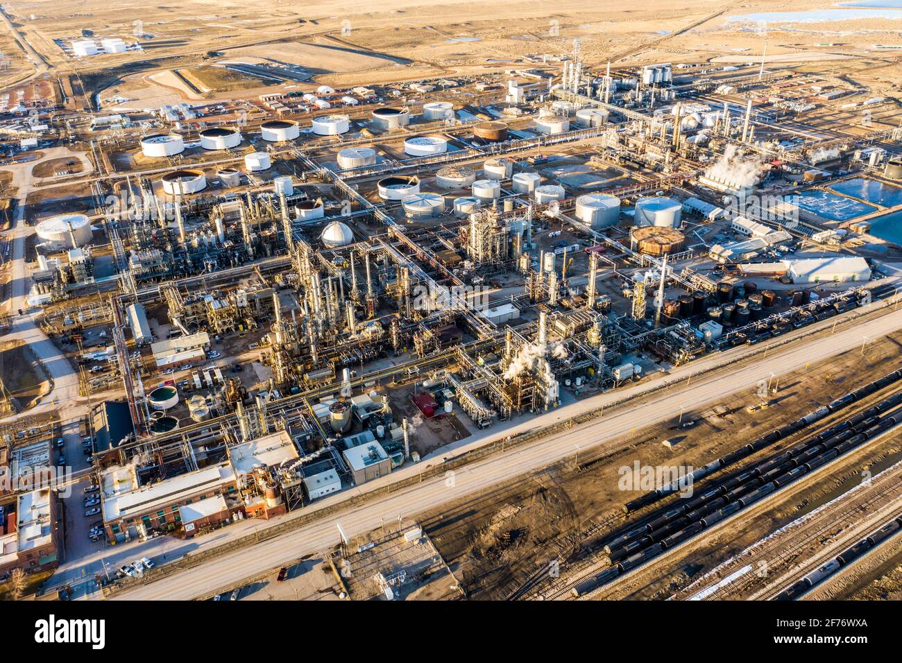 Refinería de aceite Sinclair, Sinclair, Wyoming, EE.UU Foto de stock