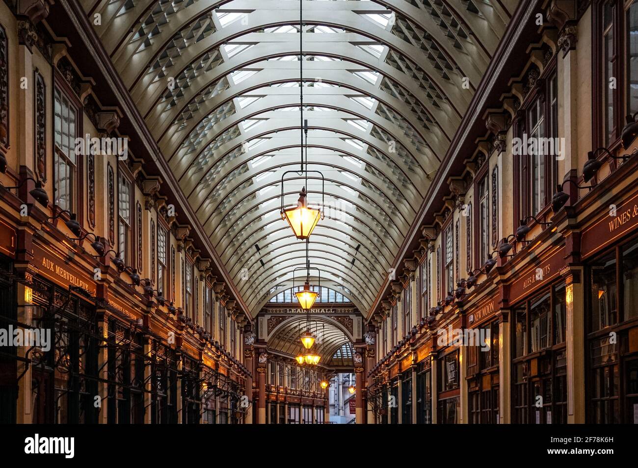 Leadenhall Market en Londres, Inglaterra, Reino Unido, Reino Unido Foto de stock