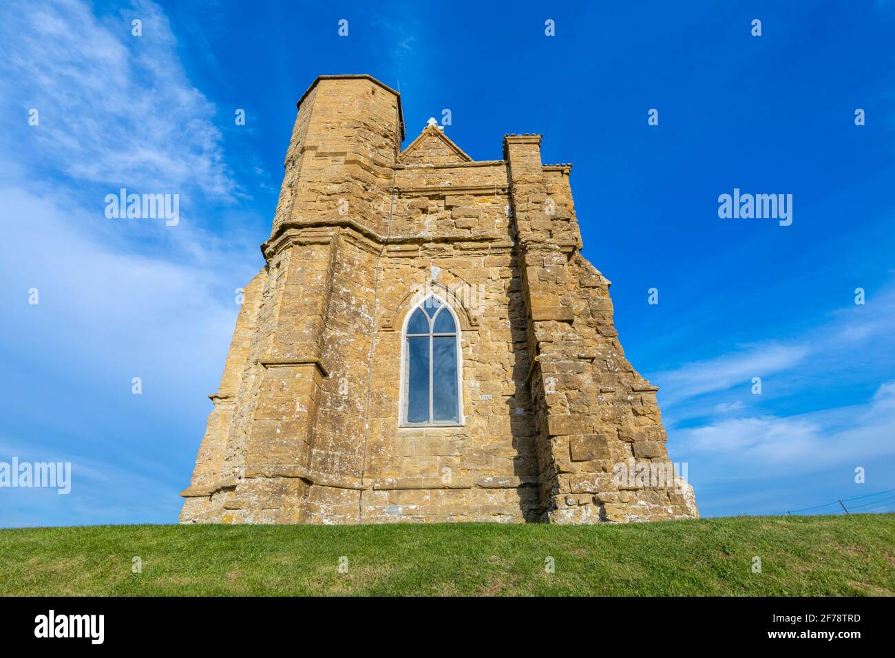 Capilla de Santa Catalina, una pequeña capilla en una colina sobre el pueblo de Abbotsbury en Dorset, al suroeste de Inglaterra, dedicada a Santa Catalina de Alejandría Foto de stock