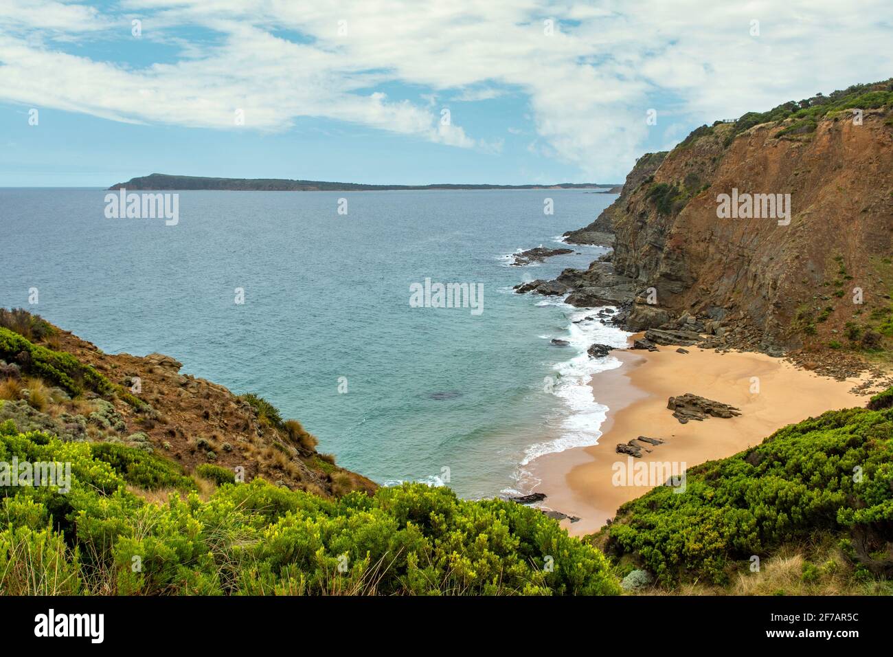 Punchbowl Rocks Beach, cerca de San Remo, Victoria, Australia Foto de stock