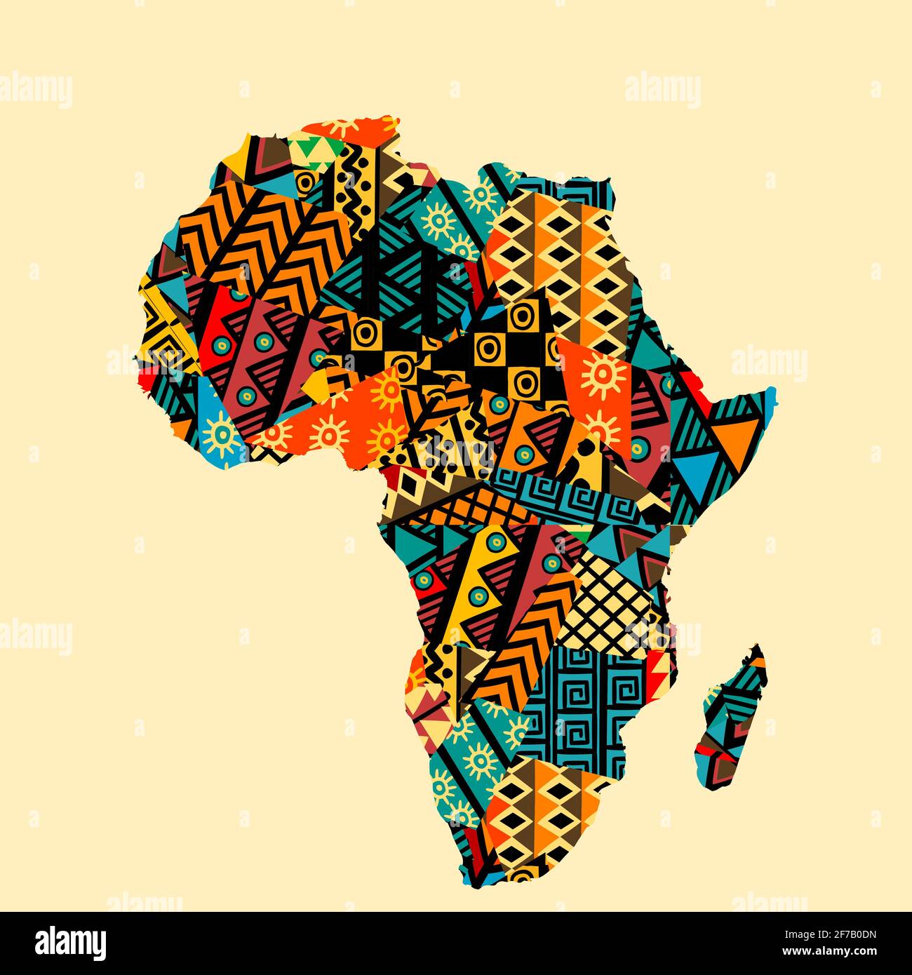 Mapa De África Con Patrón De Motivos étnicos Imagen Vector De Stock Alamy 0758