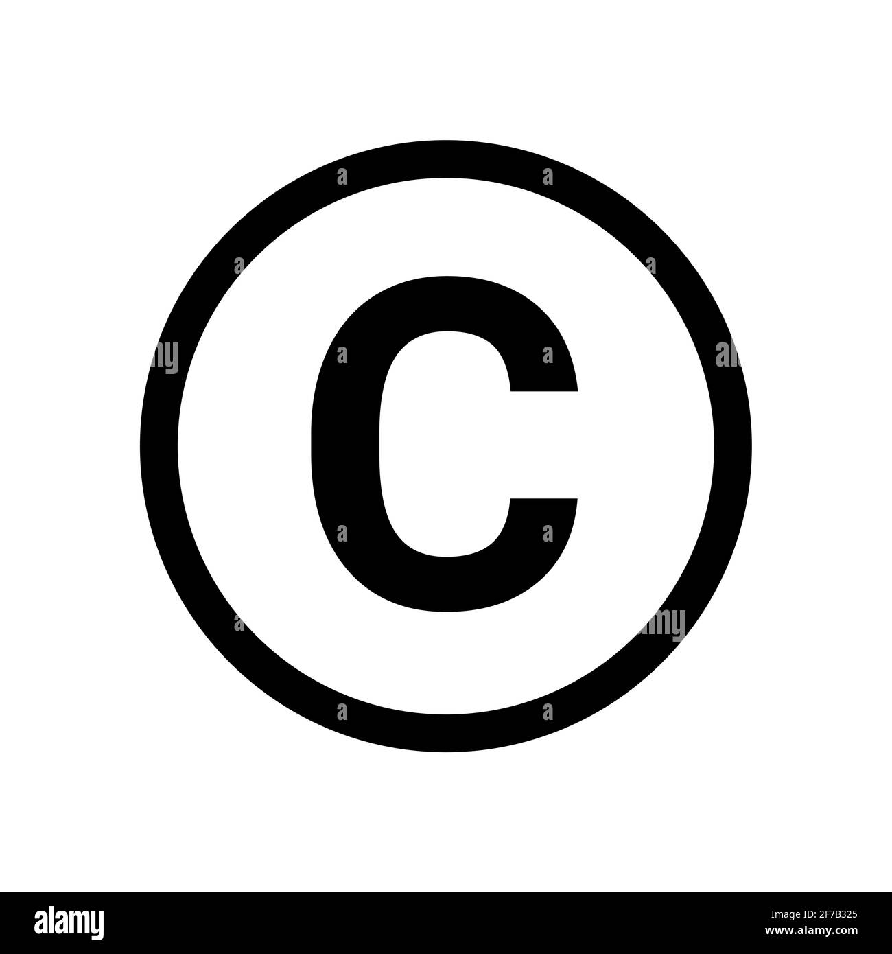 Símbolo de copyright icono logotipo vectorial. Símbolo de copyright Icono de marca comercial aislado Ilustración del Vector