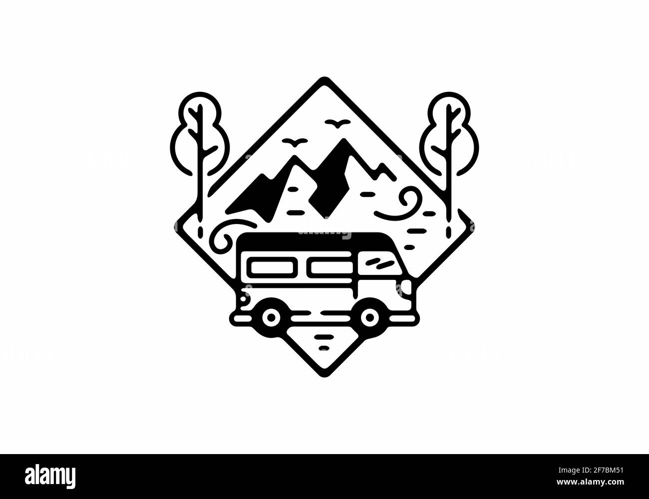 Black campervan Im genes vectoriales de stock Alamy