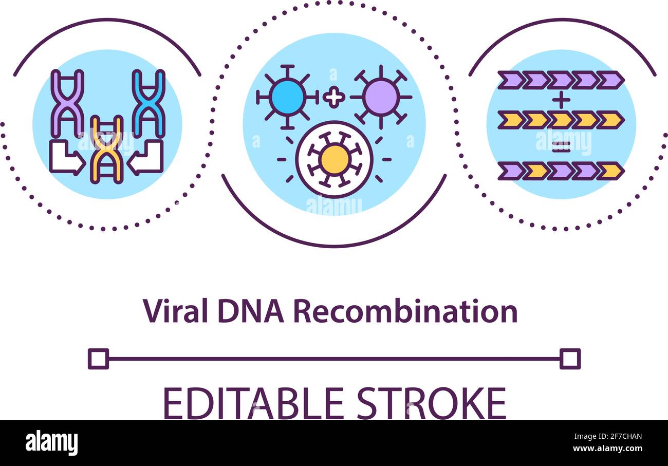 Icono del concepto de recombinación de ADN viral Ilustración del Vector