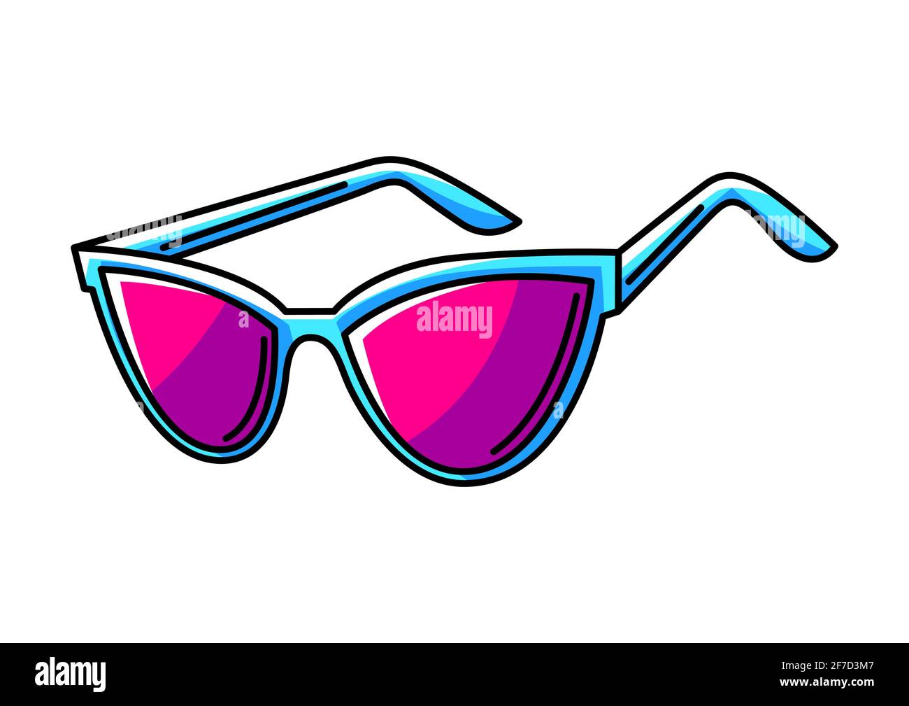 Ilustración de gafas de sol. Icono de dibujos animados bonitos y coloridos  Imagen Vector de stock - Alamy