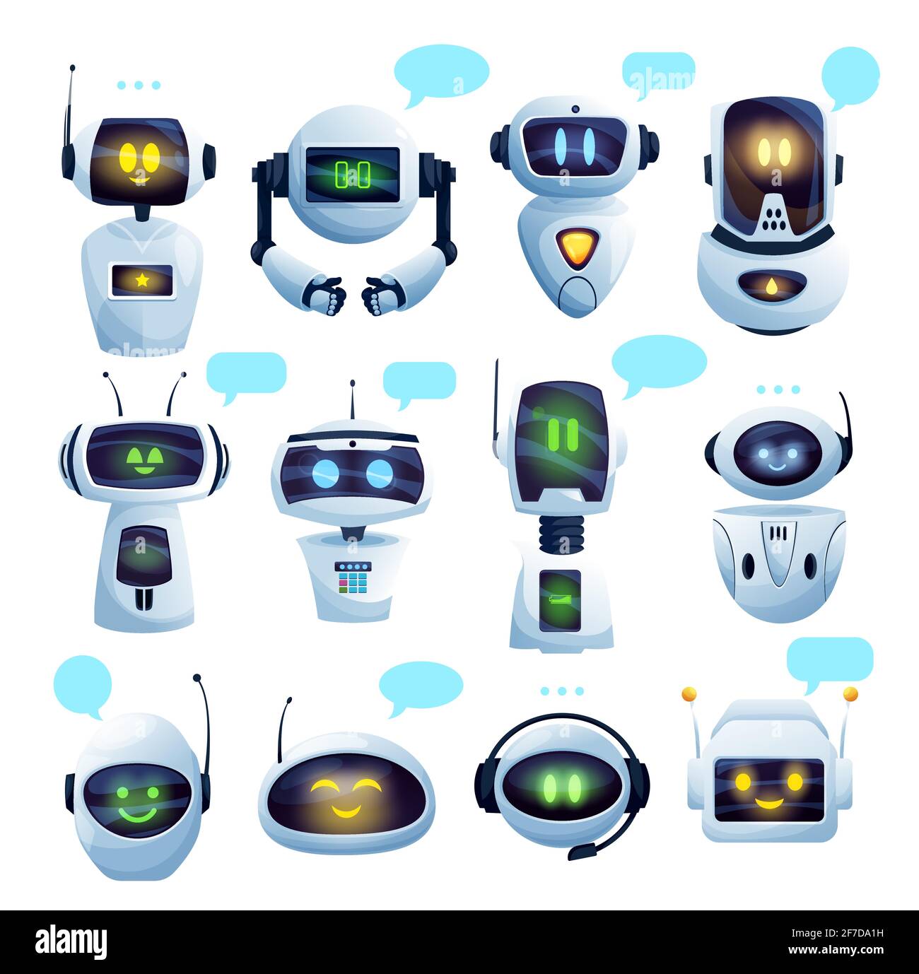 Gastos Adelante físicamente Chat bot o chatbot robot personajes de dibujos animados Imagen Vector de  stock - Alamy