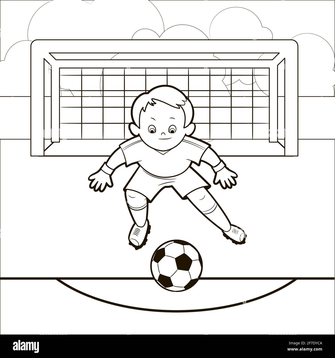 Libro para colorear; representaciones de chicos de fútbol en varias posiciones jugando un balón de fútbol . Ilustración vectorial en estilo de dibujos animados, arte lineal en blanco y negro Imagen Vector Libro para colorear; representaciones de chicos de fútbol en varias posiciones jugando un balón de fútbol . Ilustración vectorial en estilo de dibujos animados, arte lineal en blanco y negro Imagen Vector