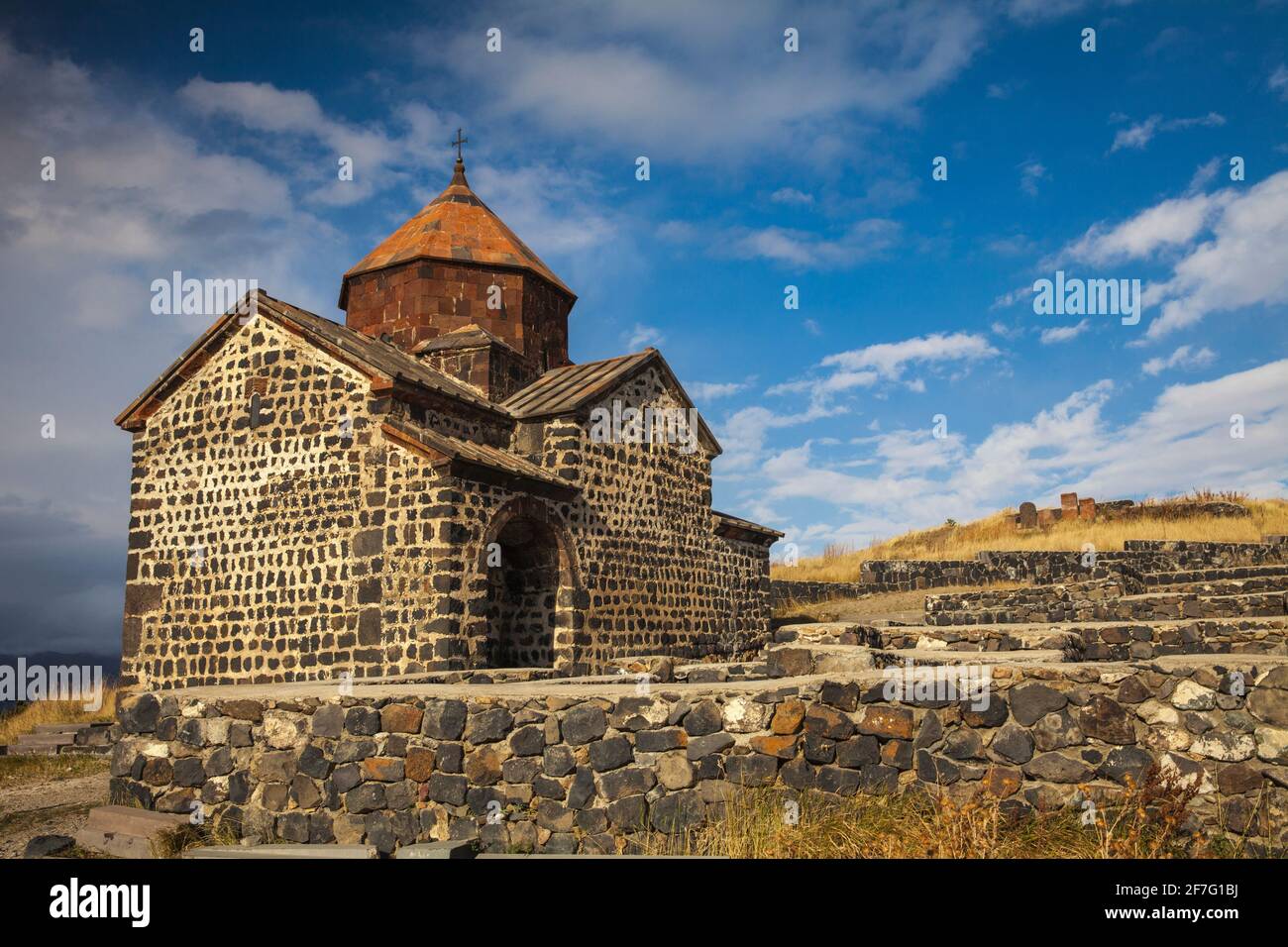 Armenia, Sevan, Lago Sevan, Monasterio de Sevanavank Foto de stock