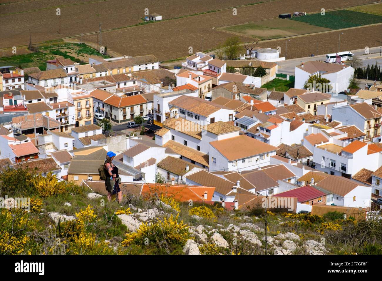 Senderismo La Cuna ruta sobre el paso Zafarraya entre Andalucía y Granada, España, Europa Foto de stock