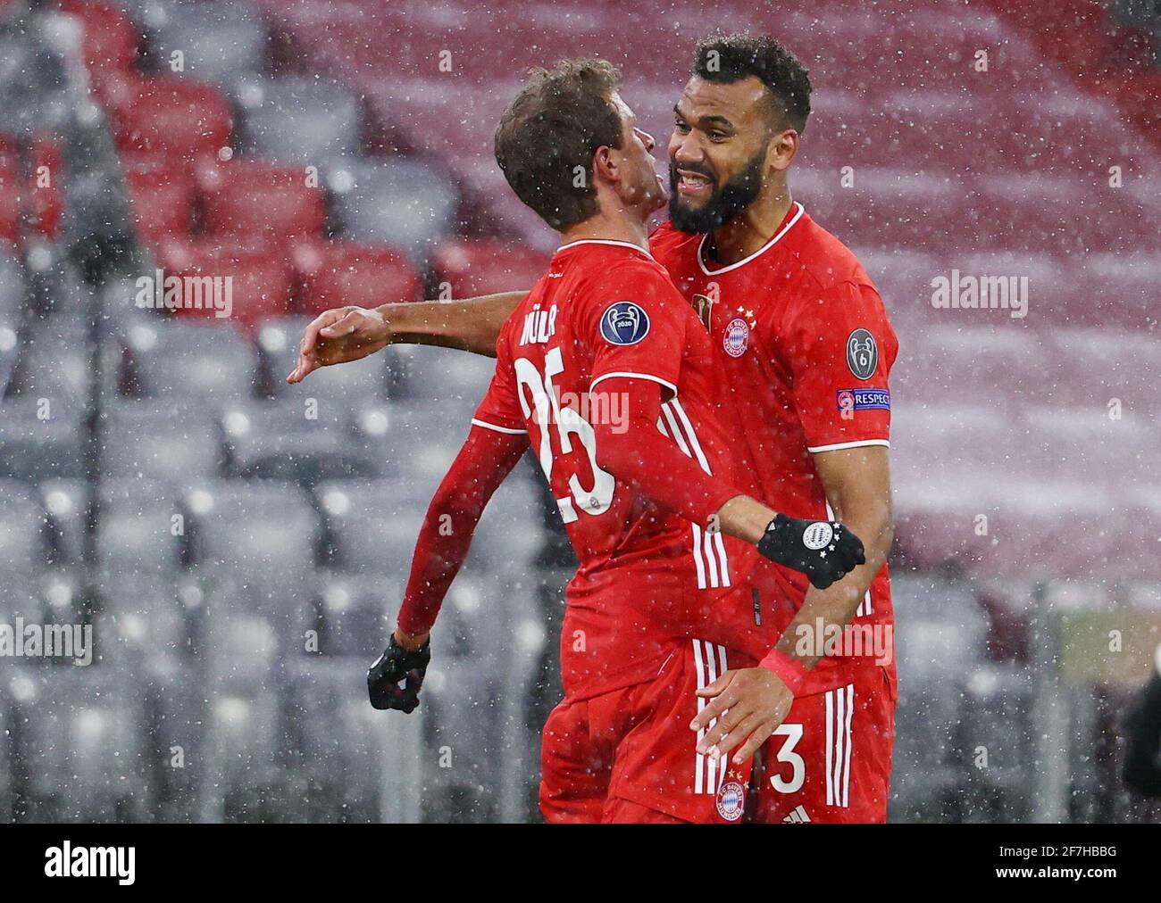 Fútbol - Champions League - Quarter final First Leg - Bayern Munich contra  Paris St Germain - Allianz Arena, Munich, Alemania - 7 de abril de 2021  Thomas Muller del Bayern de