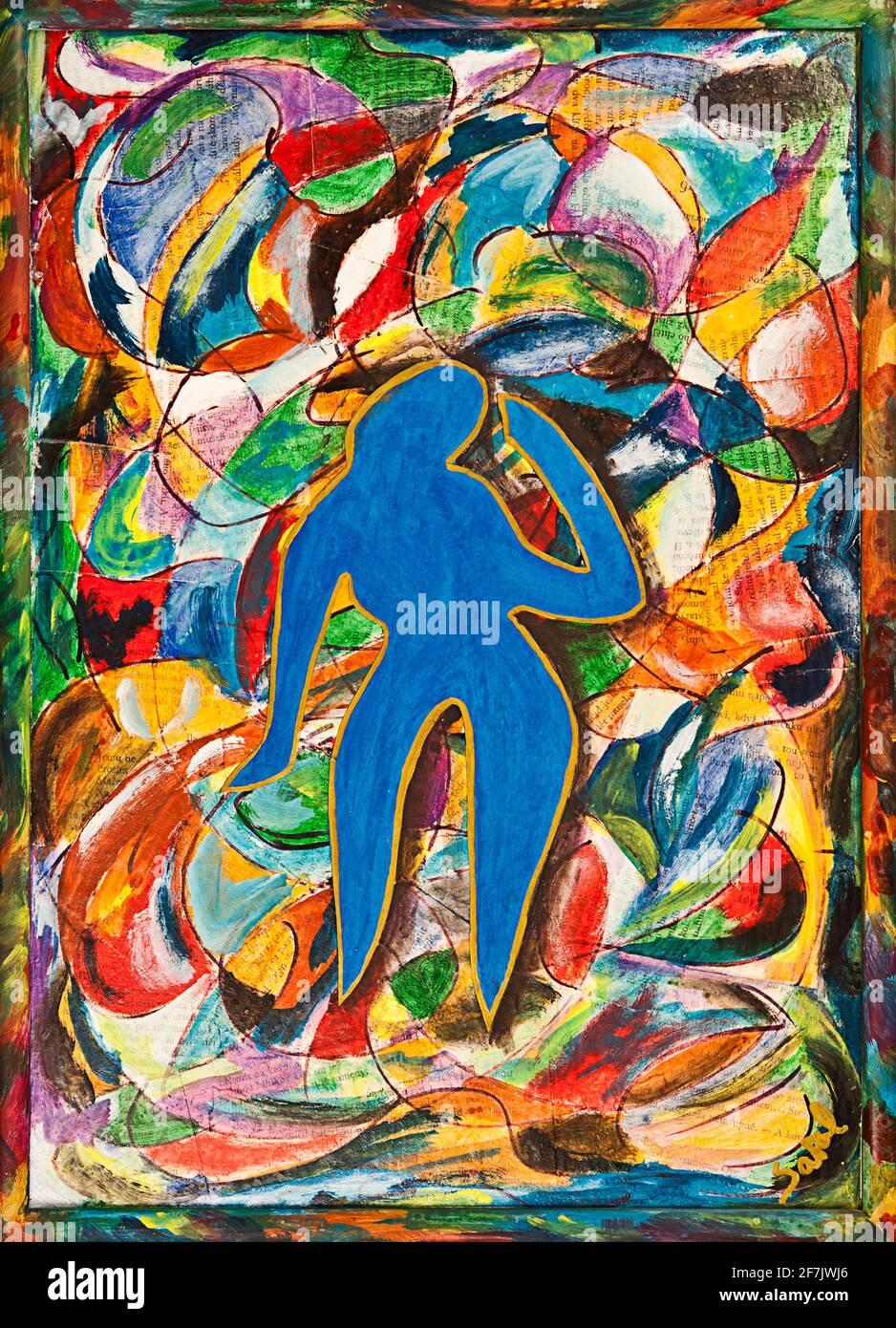 collage y acrílicos pintan sobre cartón como un homenaje a. Matisse  Fotografía de stock - Alamy