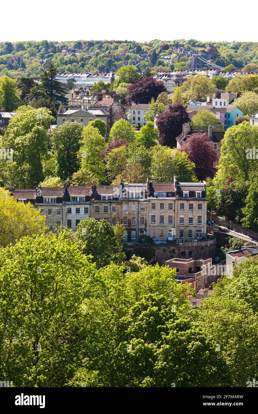 Clifton, Bristol Reino Unido - visto desde la Torre Cabot en Brandon Hill Park, Bristol Reino Unido Foto de stock