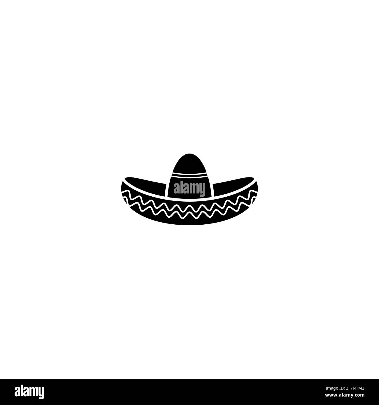 Sombrero, icono negro de sombrero mexicano. Logotipo aislado sobre blanco. Ilustración Símbolo de Cinco Mayo. Símbolo de México Vector de stock - Alamy