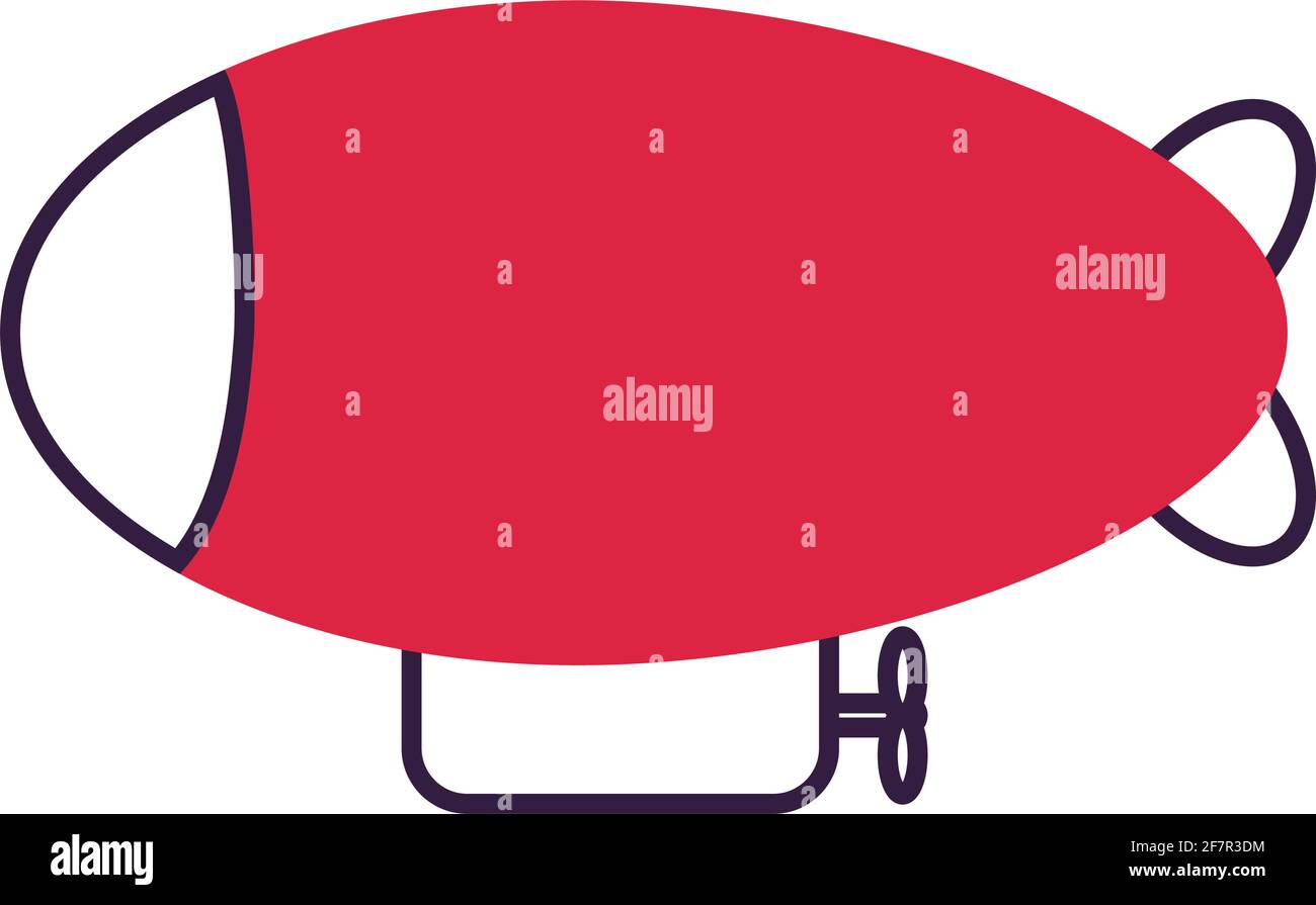 icono rojo dirigible Ilustración del Vector