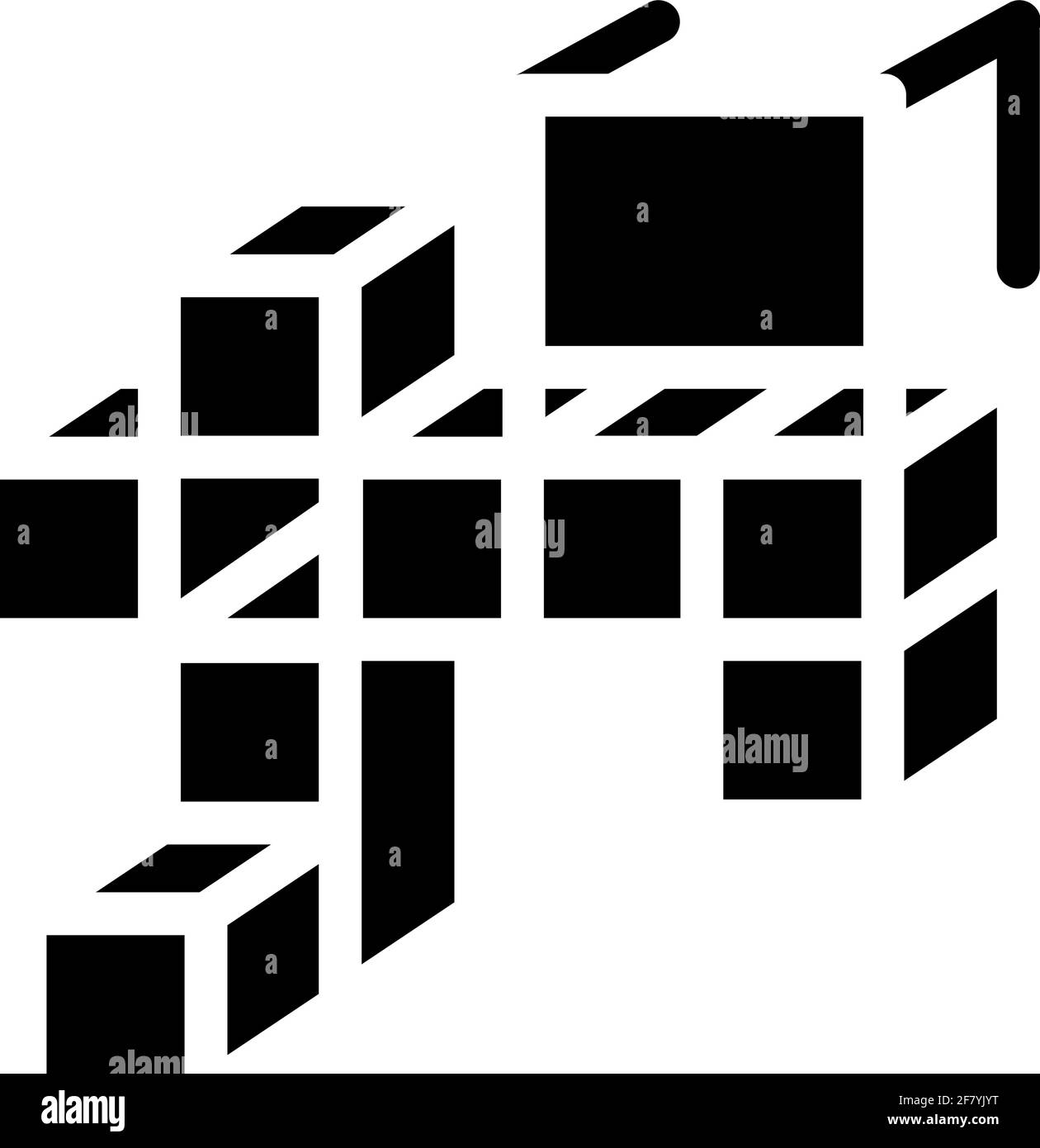 3d tareas glifo icono vector ilustración negro Ilustración del Vector