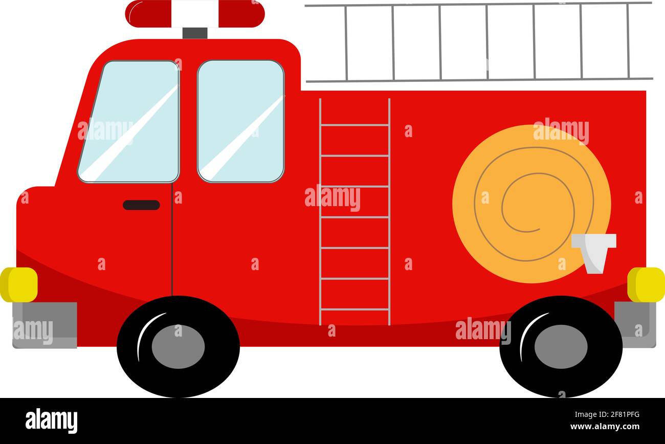 aguacero Penetrar mal humor Ilustración de juguete para niños de camión de bomberos rojo Imagen Vector  de stock - Alamy
