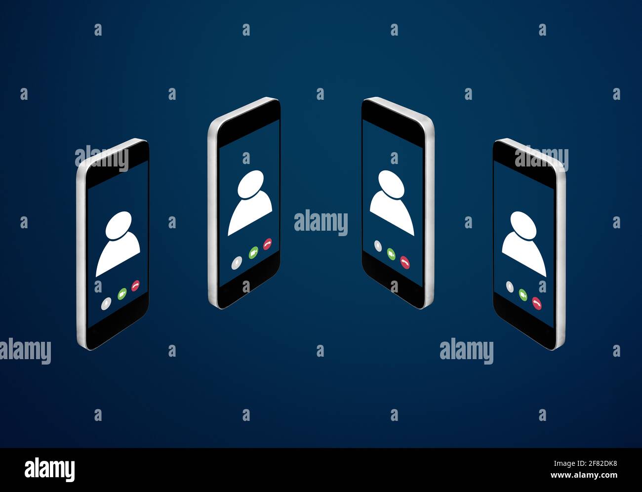 Videollamadas, conferencias en línea y reuniones en teléfonos inteligentes móviles Foto de stock
