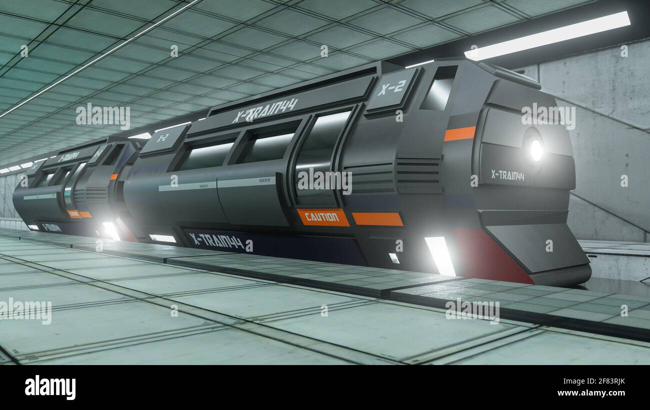 3d render. Tren rompehielos y concepto Foto de stock