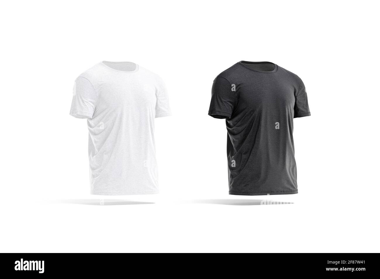 Juego de mockup negro y blanco arrugado para camisetas, vista lateral  Fotografía de stock - Alamy