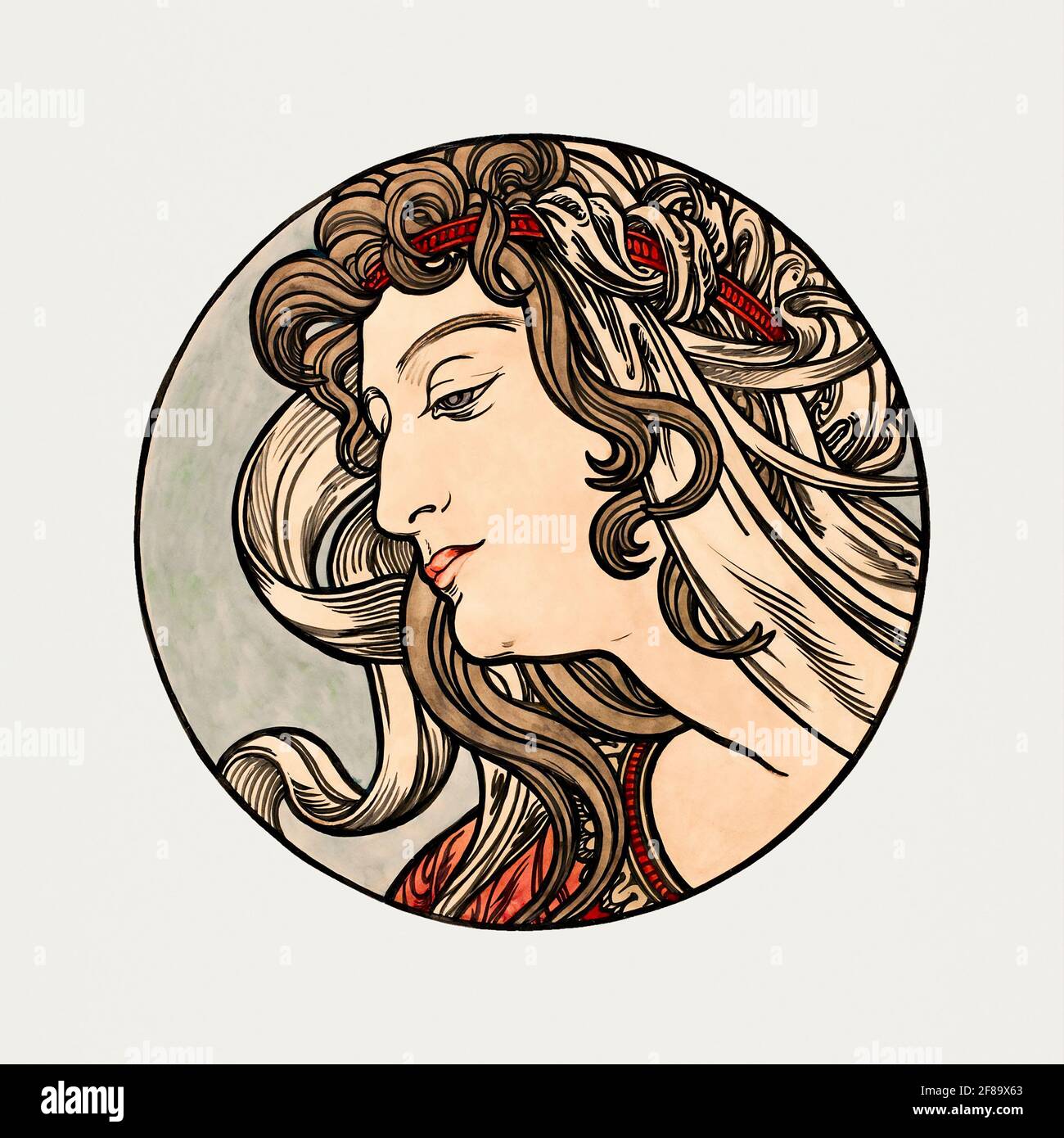 Vidrieras para la fachada de la boutique Fouquet de Alphonse Maria Mucha. Diseño para Boutique Fouquet. c 1900. Foto de stock