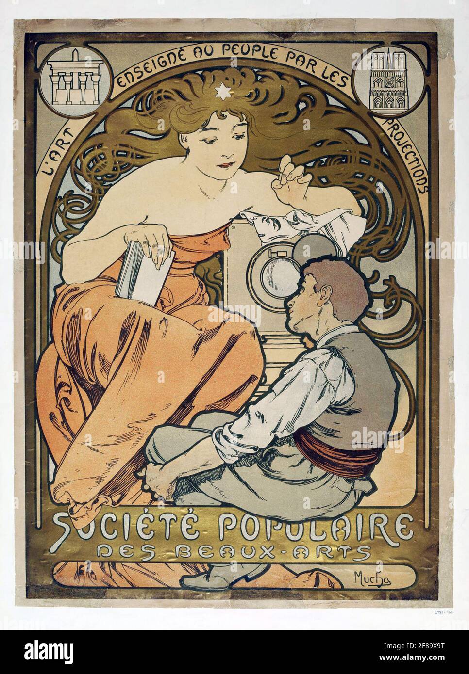 Societe Populaire des Beaux-Arts – Art Nouveau de Alphonse Mucha Ca. 1897 Foto de stock