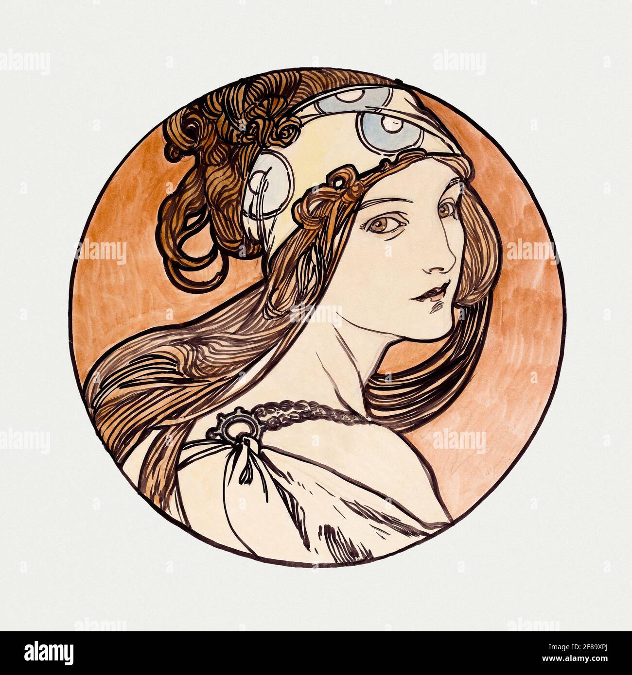 Vidrieras para la fachada de la boutique Fouquet de Alphonse Maria Mucha (1869–1939). Art Nouveau. Foto de stock