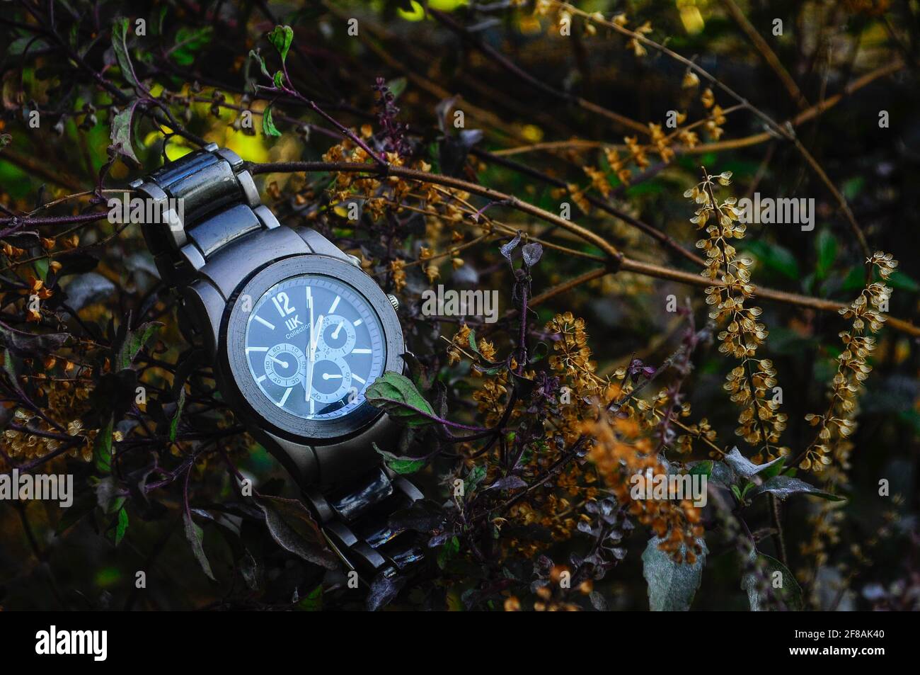 Fotografía del producto en el reloj de pulsera Foto de stock