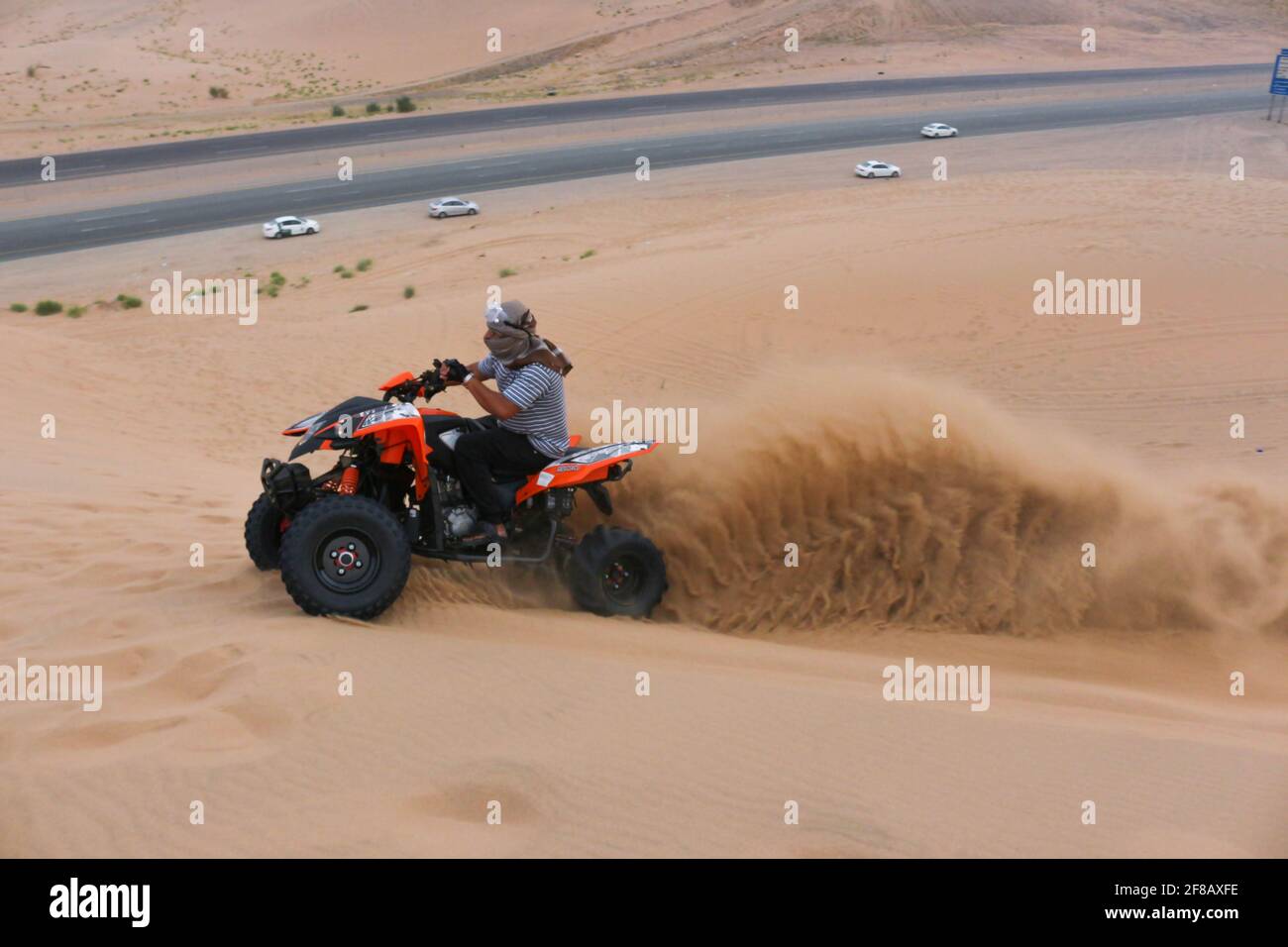 quad en el desierto Foto de stock