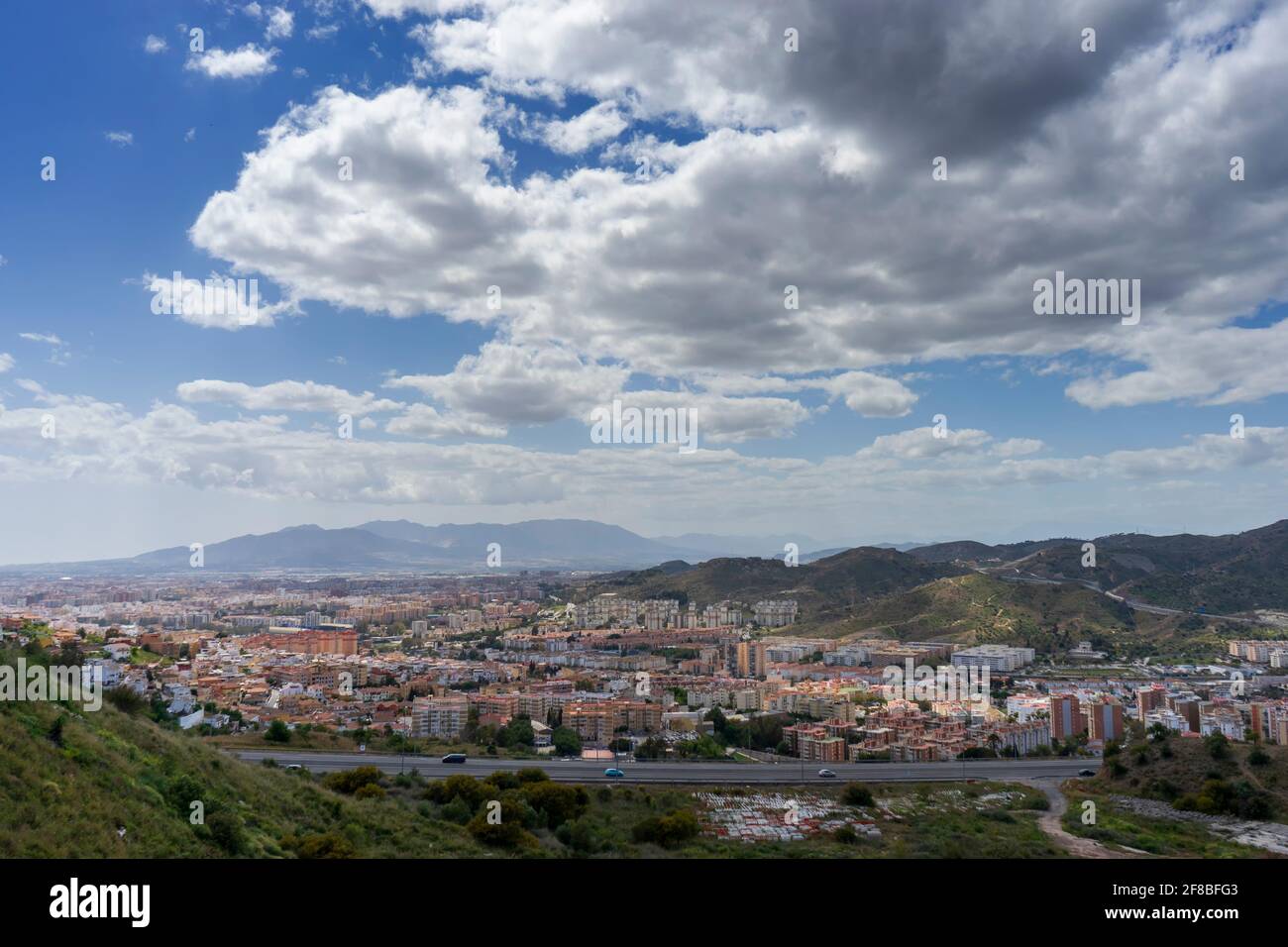 Vistas de la hermosa ciudad de Málaga en la Costa del Sol de Andalucía Foto de stock