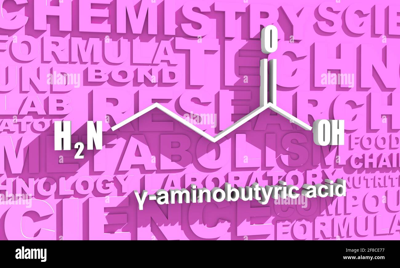Ilustración Médica Fórmula Química Del ácido Gamma Aminobutírico 3d Renderizado Fotografía De 2060