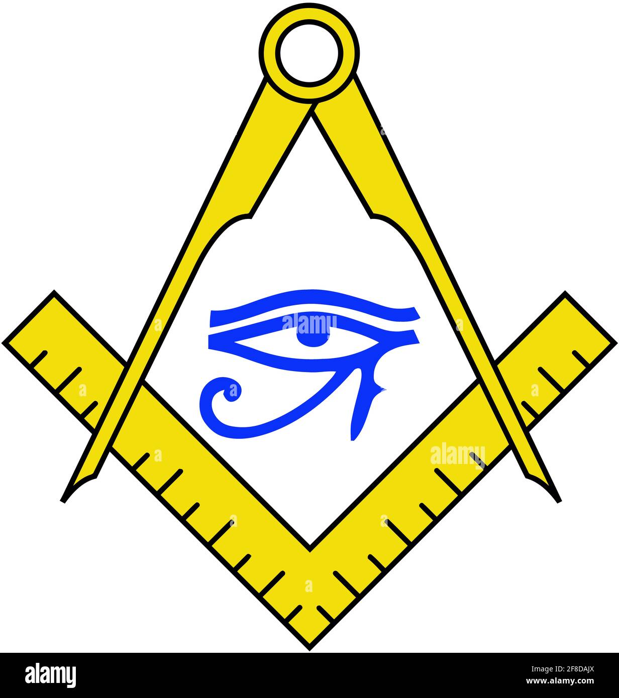 Escuadra y compas masónico ojo de Horus ocultismo sagrado la sociedad  ilustración Fotografía de stock - Alamy