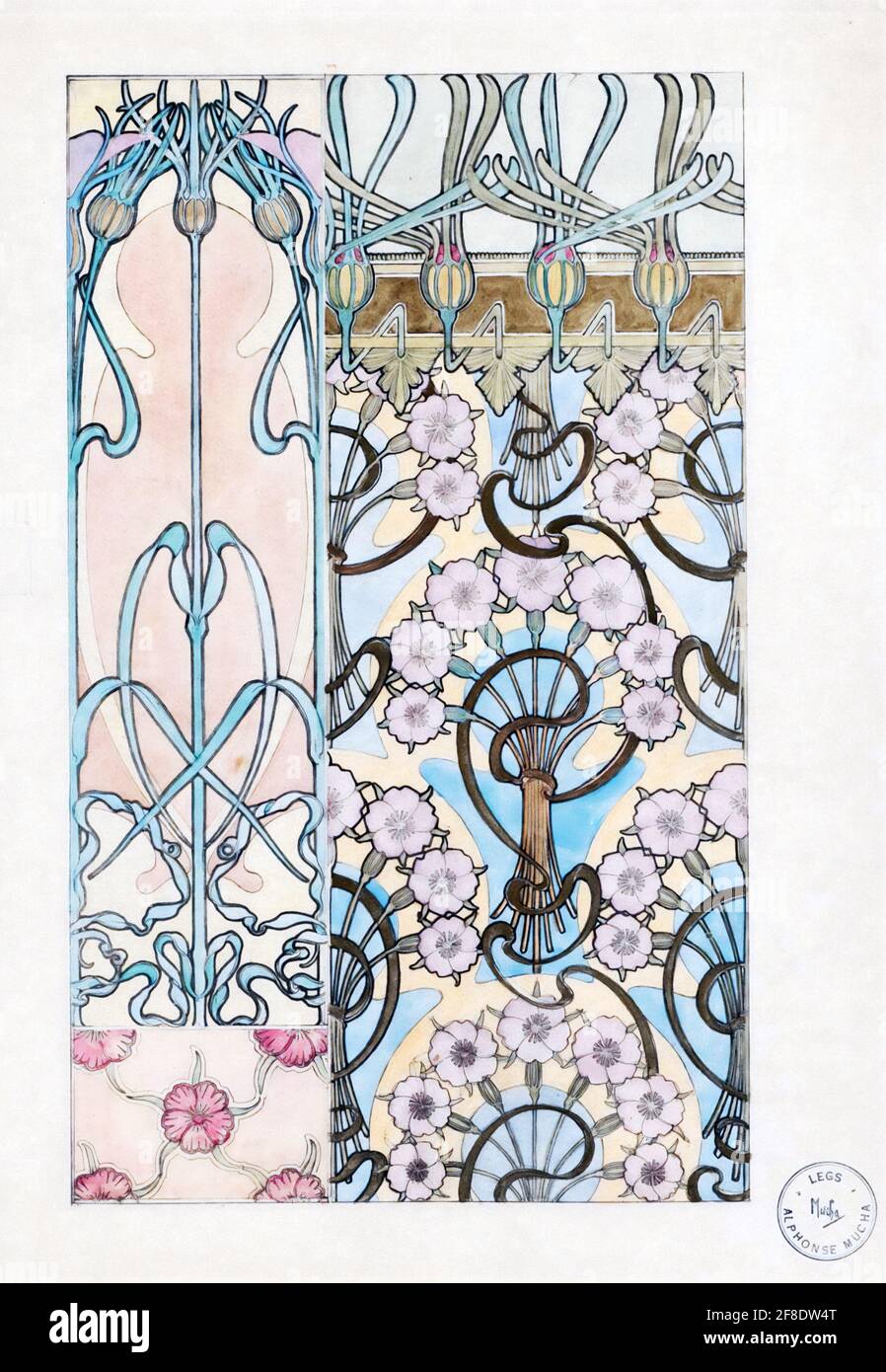 Ornamento – Art Nouveau de Alphonse Mucha Foto de stock
