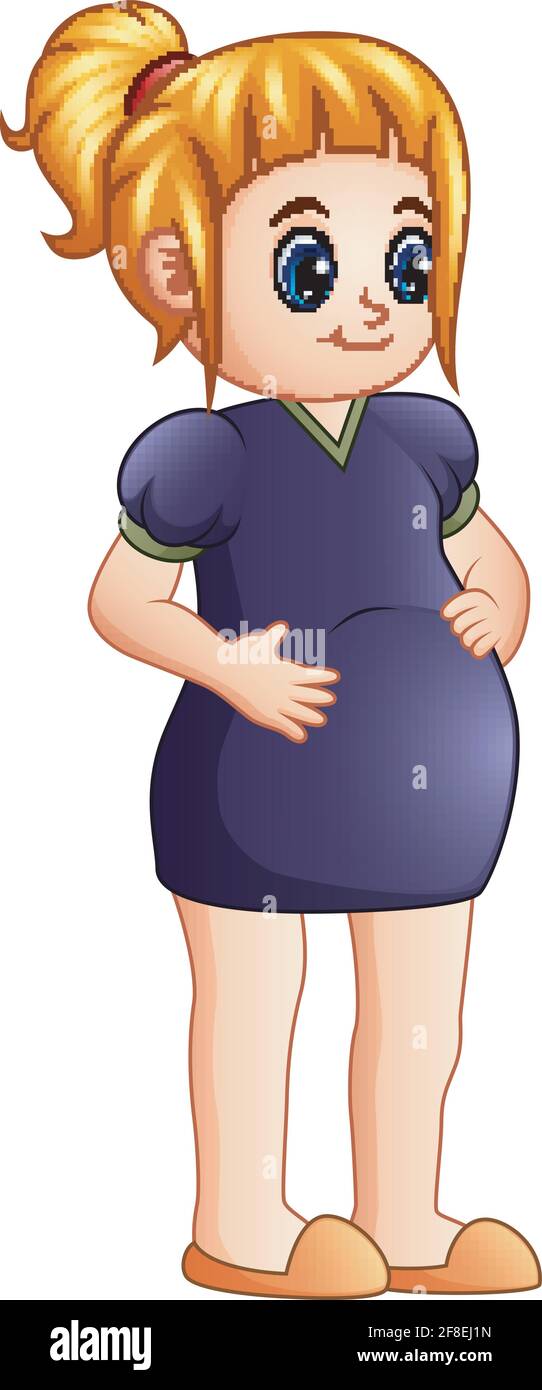 Rubia embarazada mujer de pie Imágenes vectoriales de stock - Alamy