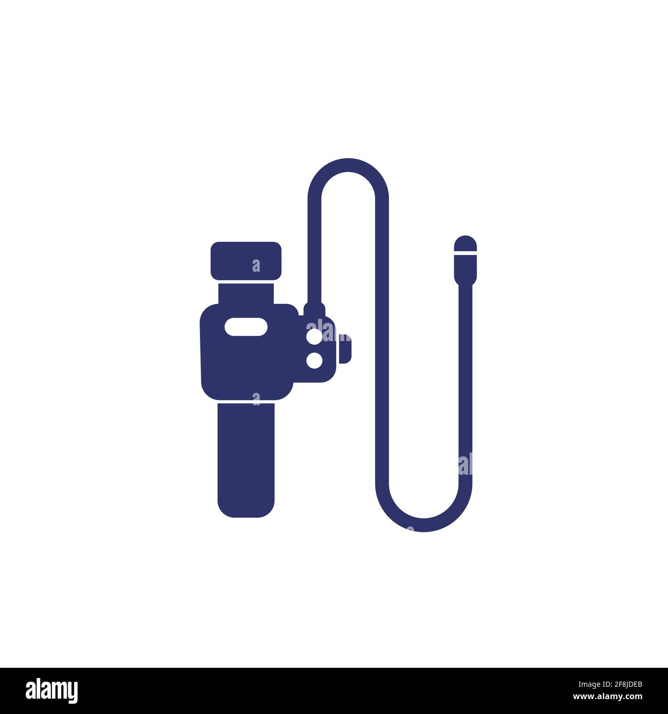 endoscopio para colonoscopia icono sobre blanco, vector Imagen Vector