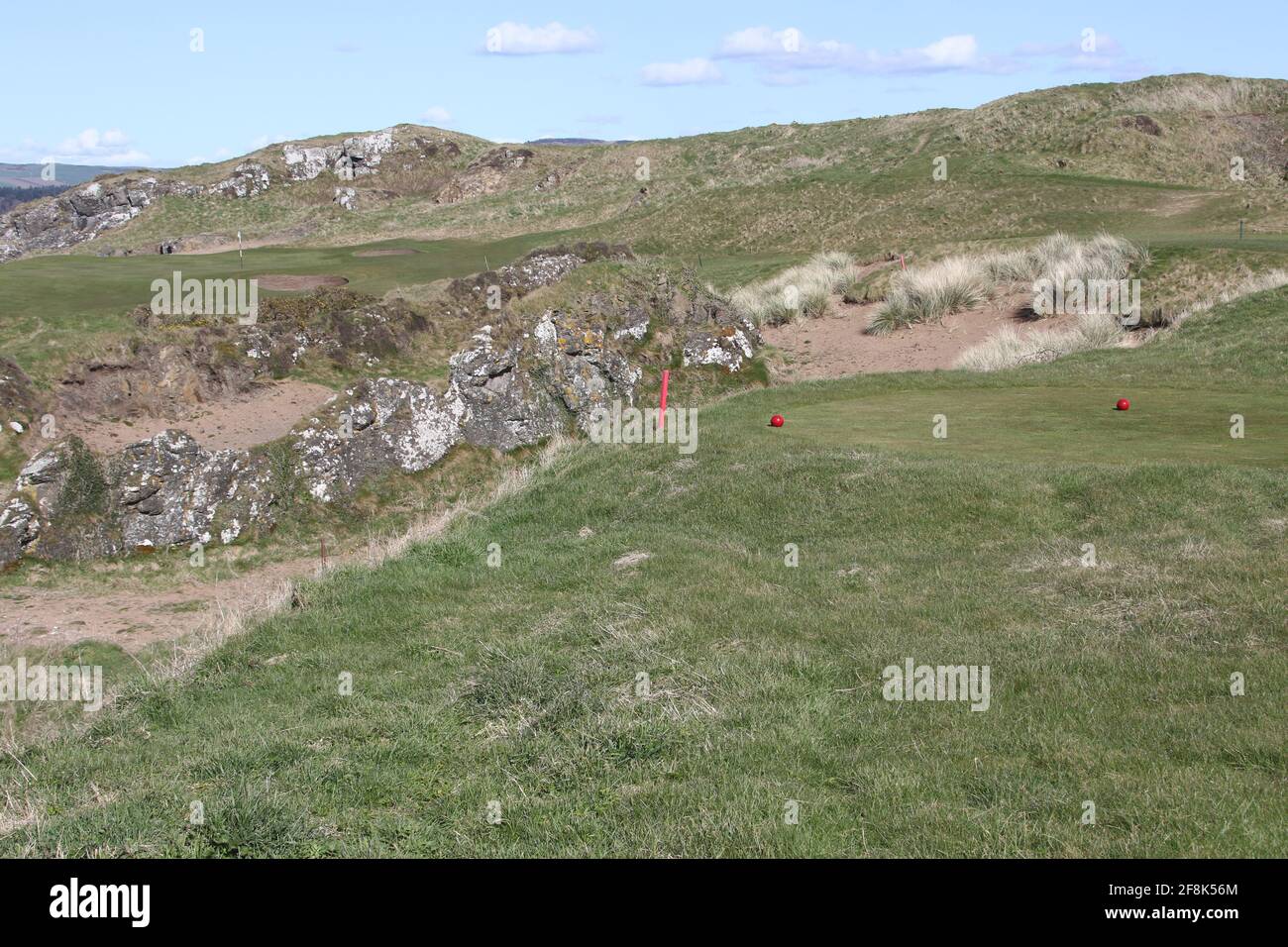 Scotland, Ayrshire Turnberry Ailsa Course 11th hoyos Par 3, 115-215 yardas Maidens 12 Abril 2021. La camiseta 11tth Foto de stock