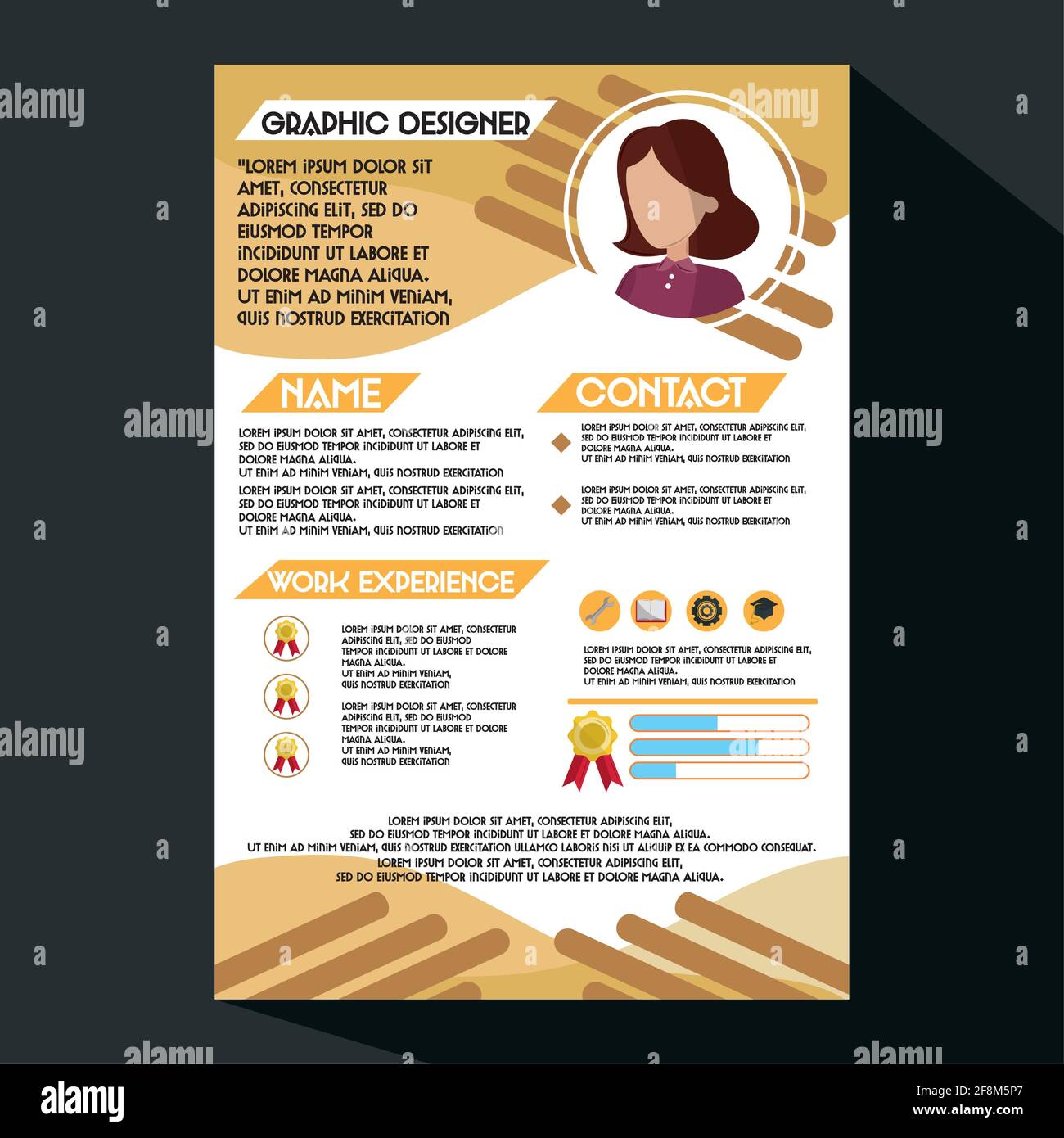 diseño gráfico del curriculum vitae Imagen Vector de stock - Alamy