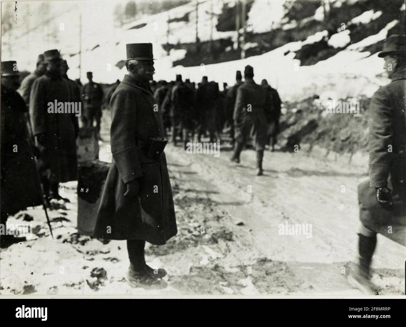 Desfilando el Regimiento de Infantería de Bosnia y Herzegovina de 2nd, Batallón 3rd, Predazzo. . Foto de stock