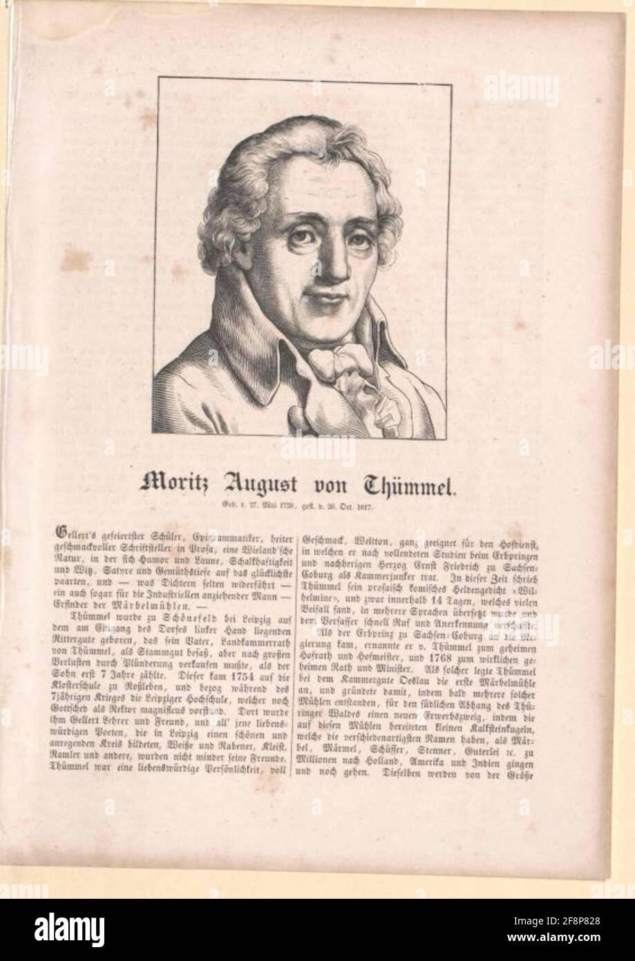 Thümmel, Moritz August von. Foto de stock