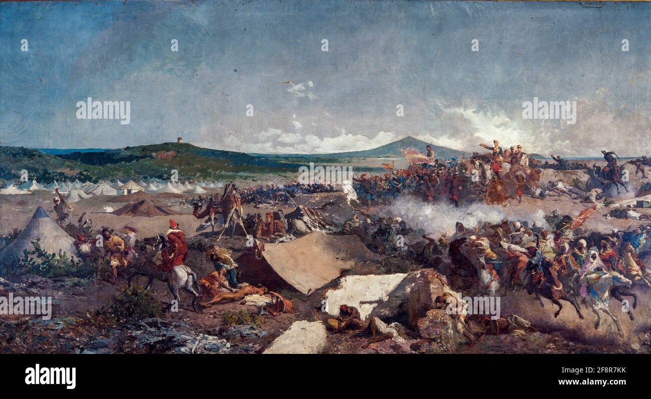 Marià Fortuny i Marsal / 'La batalla de Tetuán', 1863-1865, Óleo sobre Lienzo, 300 x 972 cm. Foto de stock