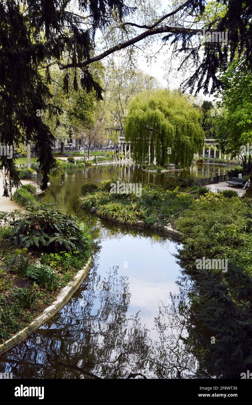 Parc Monceau - París - Francia Foto de stock