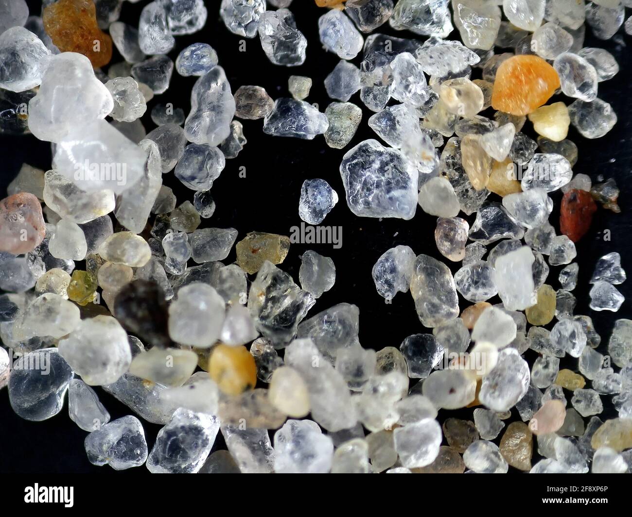 Granos de arena bajo un microscopio Fotografía de stock - Alamy