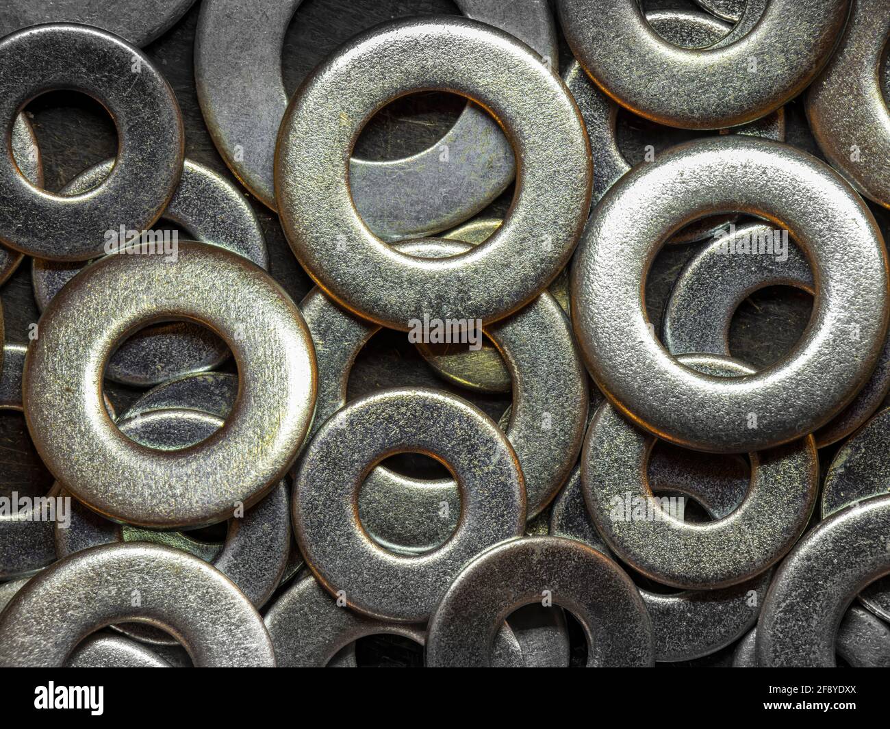 Primer plano de las arandelas metálicas Fotografía de stock - Alamy
