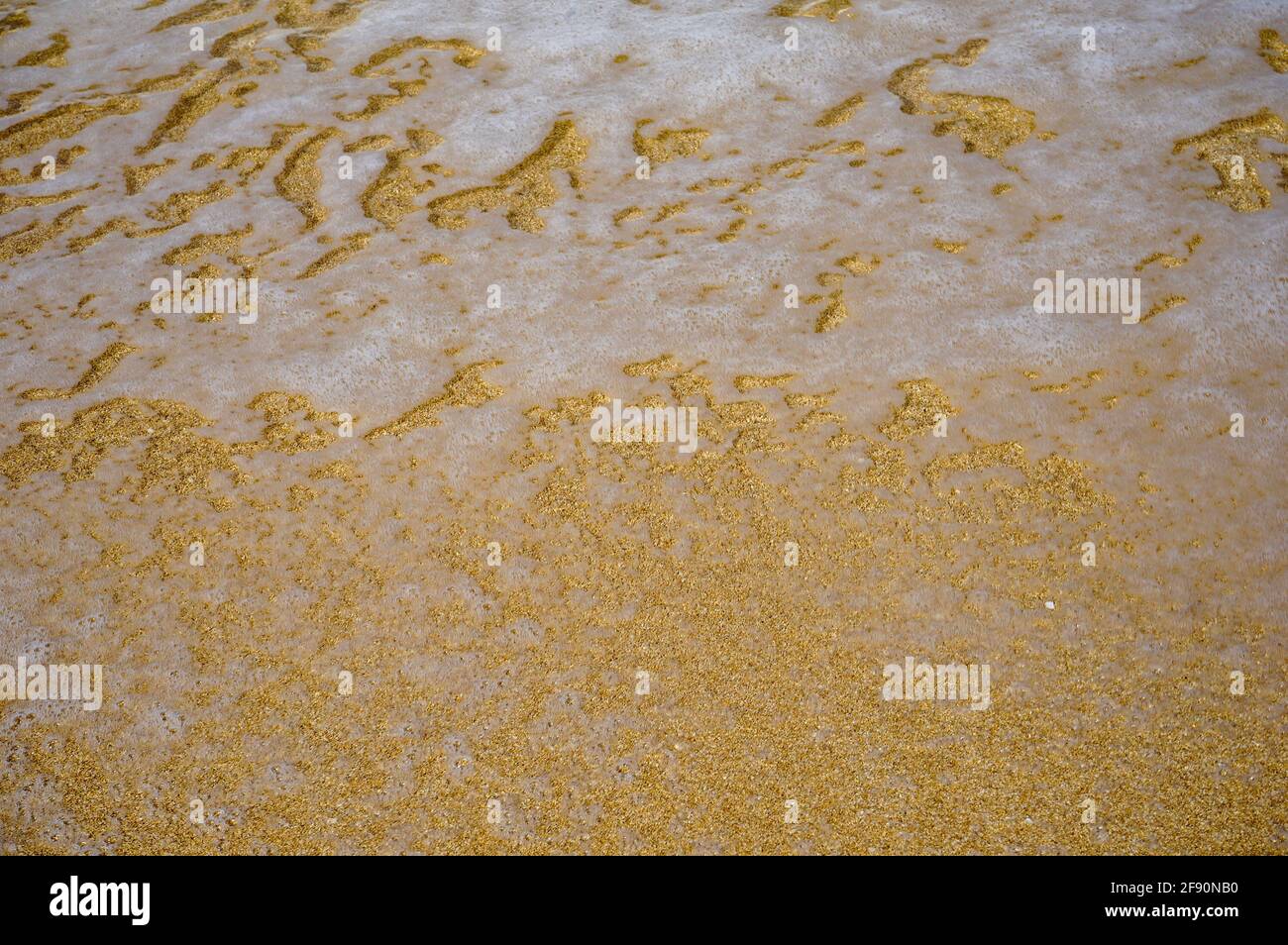 Espuma de mar rompiendo en la playa, Sunset Beach, Pupukea, North Shore, Oahu, Hawaii, Estados Unidos Foto de stock