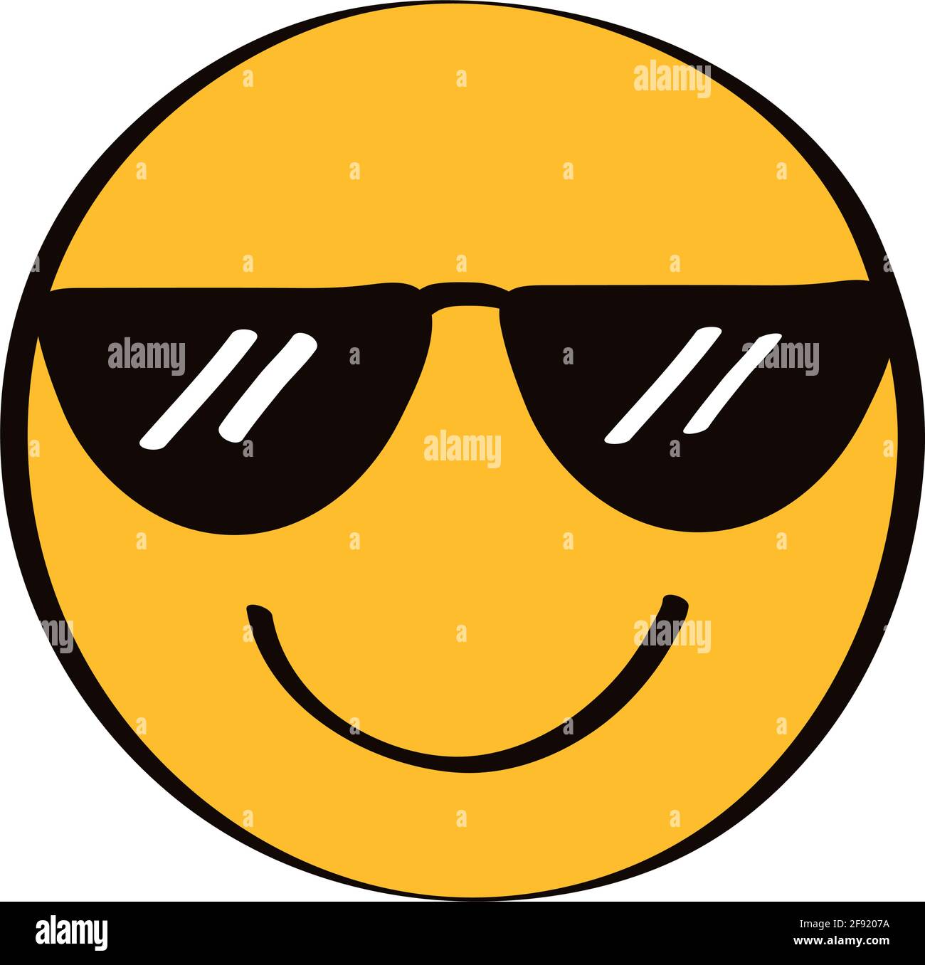 emoji con gafas de sol carácter cómico Imagen Vector de stock - Alamy