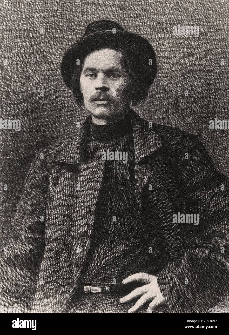 retrato de Maxim Gorky escritor ruso y soviético Foto de stock