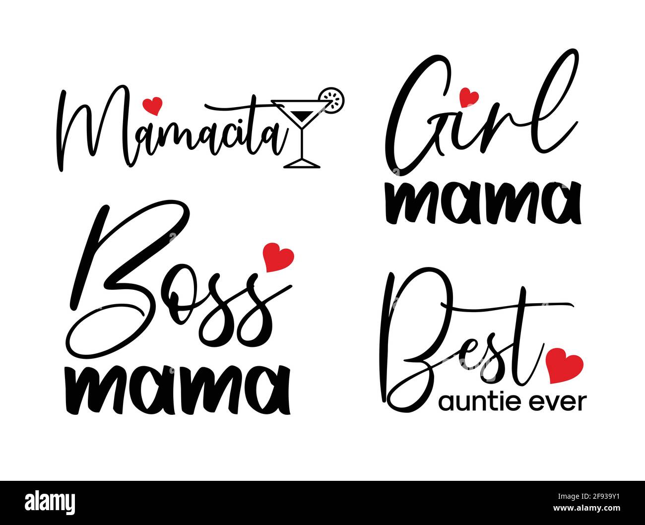 Decoraciones del día de la madre. Mamá caligrafía letras. Mamá chica